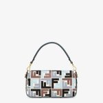 Baguette Canvas Bag With Multicolor FF Embroidery - Image 3